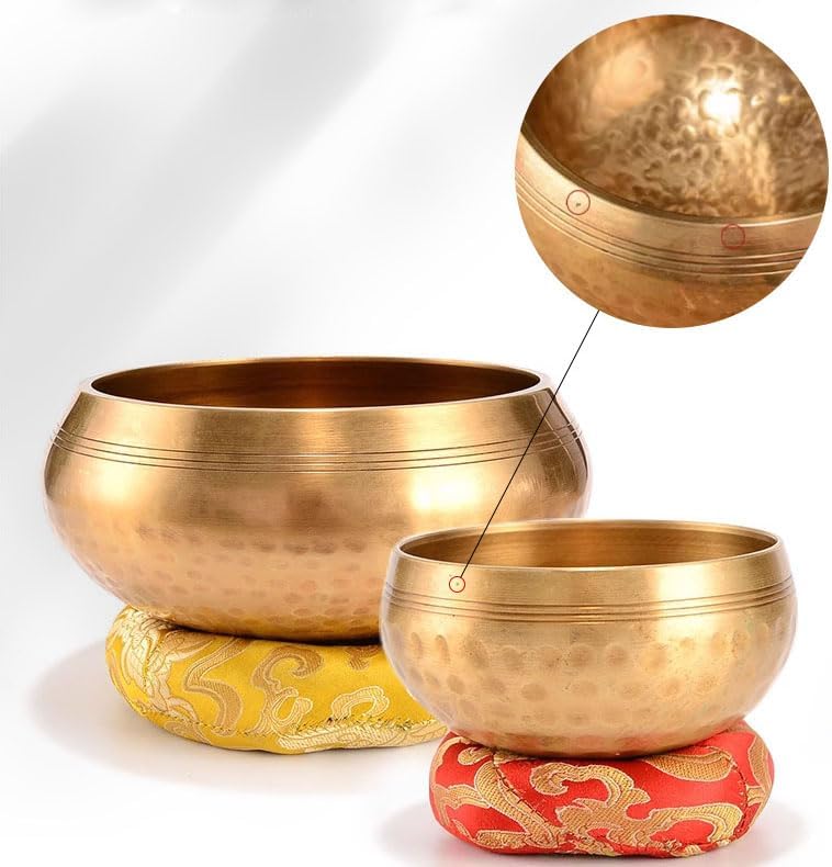 LeSage Tibetan Singing Bowl Set - Easy To Play for Beginners - Authentic Handcrafted Mindfulness Meditation Holistic Sound 7 Chakra Healing Gift (9.5cm) - Image 4